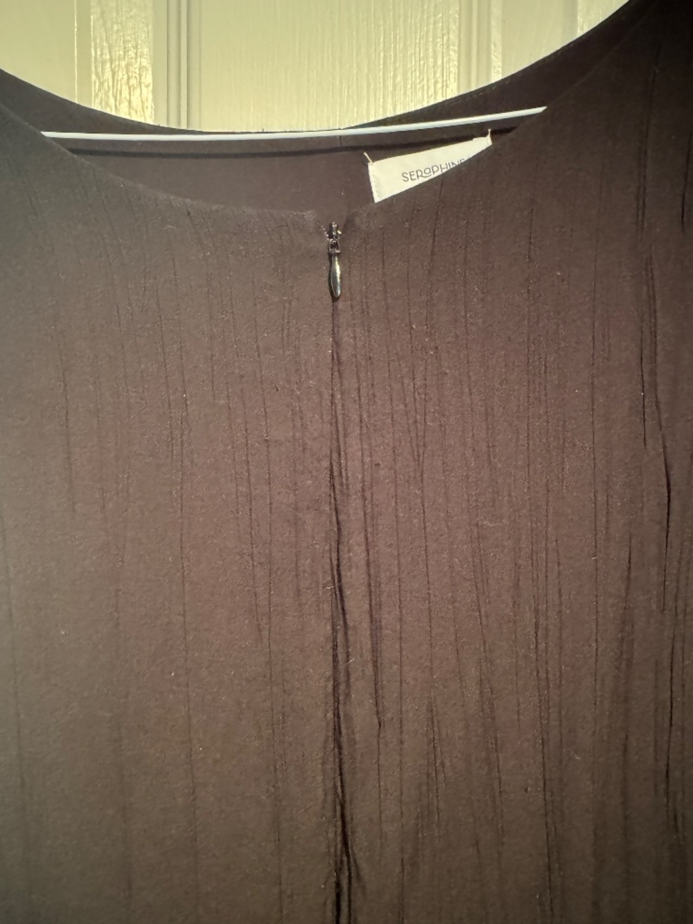 Seraphine Black Maternity & Nursing Crinkle Midi Dress - Picture 6 of 6